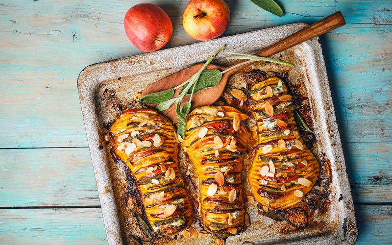 Butternut aux pommes et amandes effilées