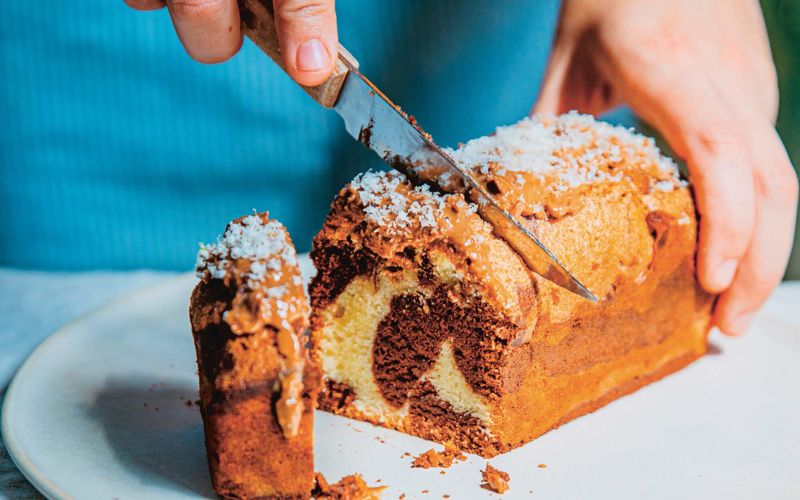 Cake marbré chocolat-vanille
