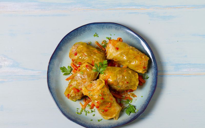 Le chou farci au saumon des "Saveurs du palais"