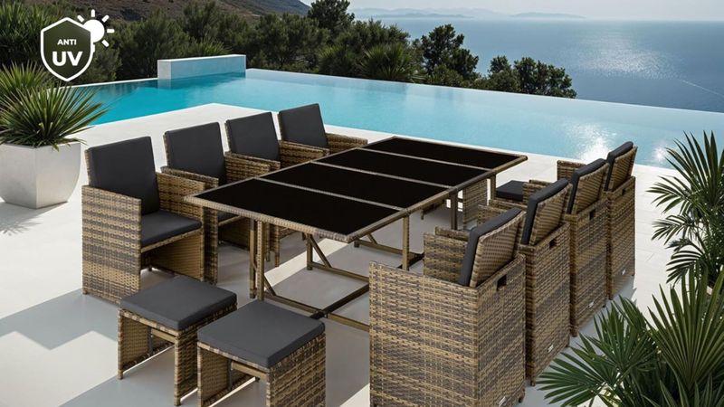 Économisez 90 € sur cet ensemble repas jardin complet : l'élégance accessible pour vos repas d'été