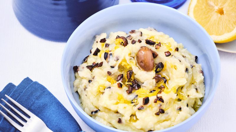 écrasé de pommes de terre olives