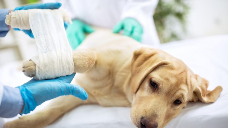 Illustration d'un chien blessé