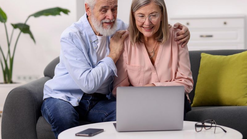 Illustration d'un couple de retraités