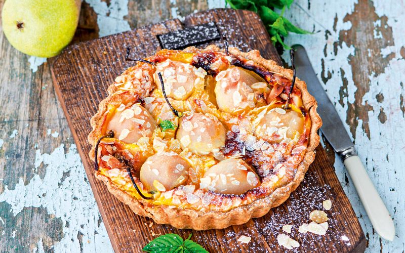 Tarte aux poires et aux amandes